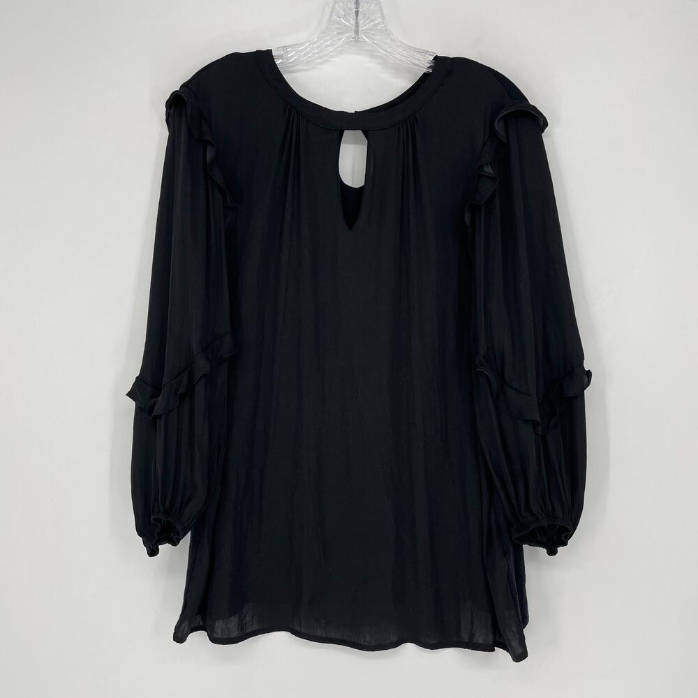 Dolan Ruffle Black Top Size Large - Picture 2 of 9